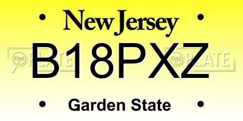 B18PXZ New Jersey License Plate