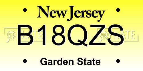 B18QZS New Jersey License Plate