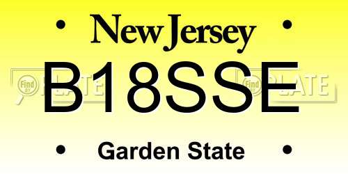 B18SSE New Jersey License Plate
