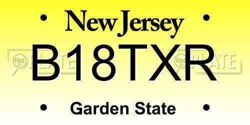 B18TXR New Jersey License Plate
