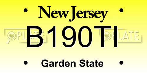 B190TI New Jersey License Plate