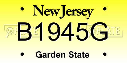 B1945G New Jersey License Plate
