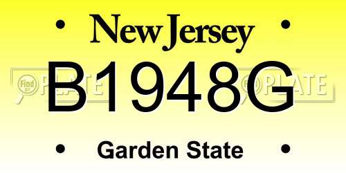 B1948G New Jersey License Plate