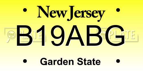 B19ABG New Jersey License Plate
