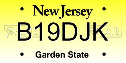 B19DJK New Jersey License Plate