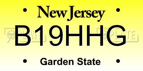 B19HHG New Jersey License Plate