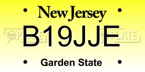 B19JJE New Jersey License Plate