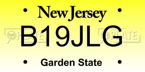 B19JLG New Jersey License Plate