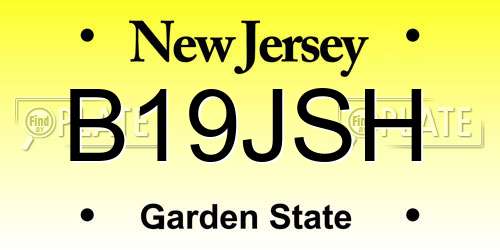 B19JSH New Jersey License Plate