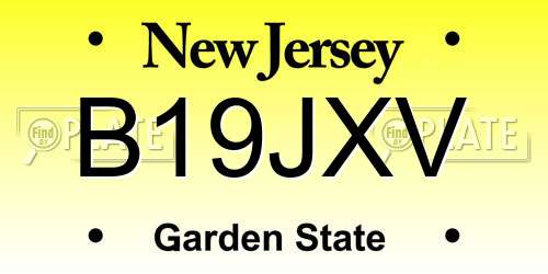 B19JXV New Jersey License Plate