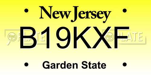 B19KXF New Jersey License Plate
