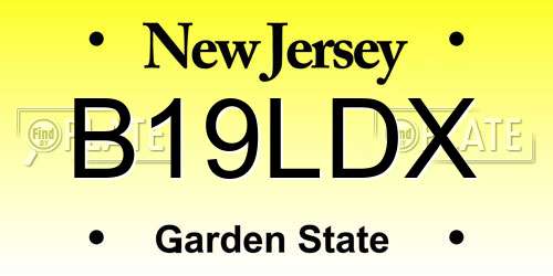 B19LDX New Jersey License Plate