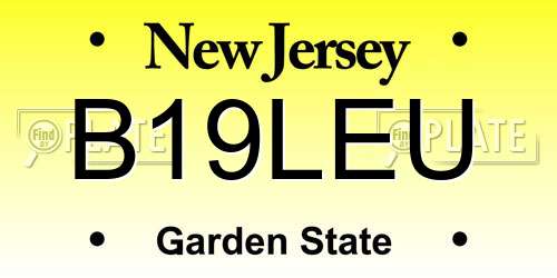 B19LEU New Jersey License Plate