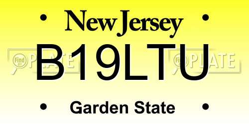 B19LTU New Jersey License Plate