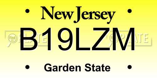 B19LZM New Jersey License Plate