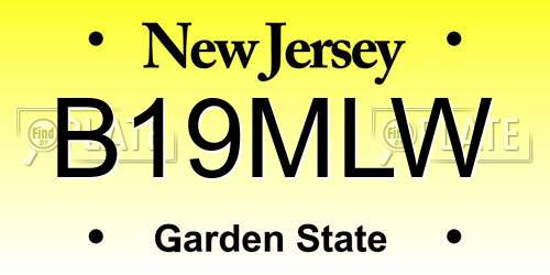 B19MLW New Jersey License Plate