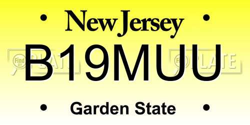 B19MUU New Jersey License Plate
