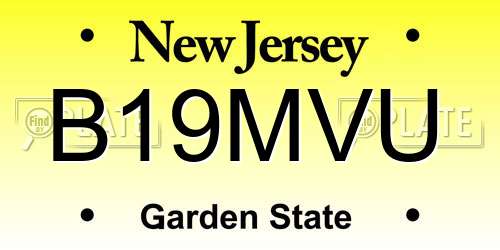 B19MVU New Jersey License Plate