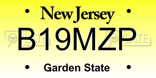 B19MZP New Jersey License Plate