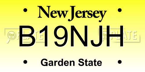 B19NJH New Jersey License Plate
