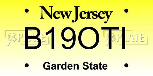 B19OTI New Jersey License Plate