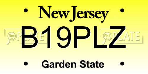 B19PLZ New Jersey License Plate