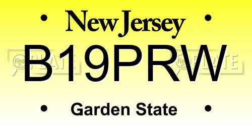 B19PRW New Jersey License Plate