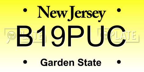 B19PUC New Jersey License Plate