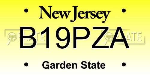 B19PZA New Jersey License Plate