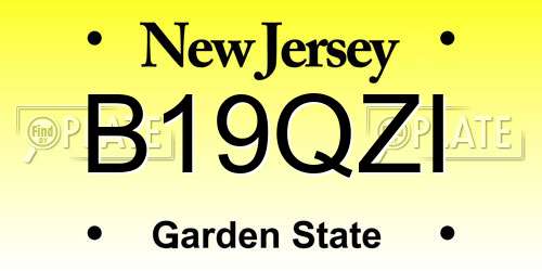 B19QZI New Jersey License Plate