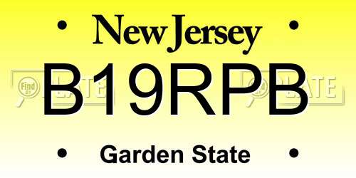 B19RPB New Jersey License Plate
