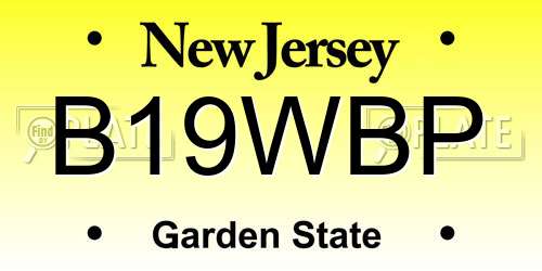 B19WBP New Jersey License Plate