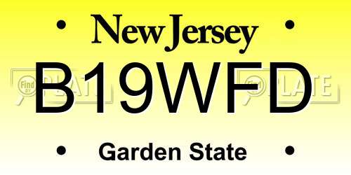 B19WFD New Jersey License Plate