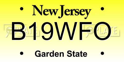 B19WFO New Jersey License Plate