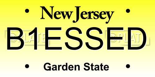 B1ESSED New Jersey License Plate