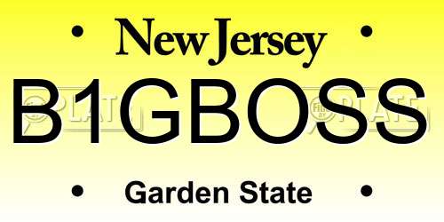 B1GBOSS New Jersey License Plate