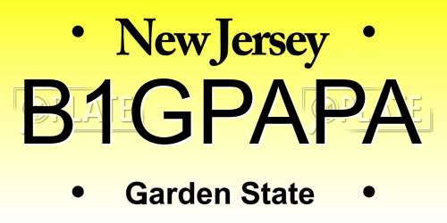 B1GPAPA New Jersey License Plate