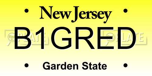 B1GRED New Jersey License Plate