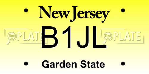 B1JL New Jersey License Plate