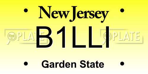 B1LLI New Jersey License Plate