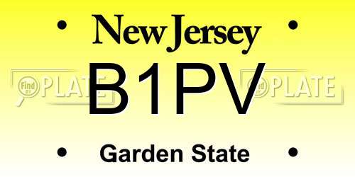 B1PV New Jersey License Plate