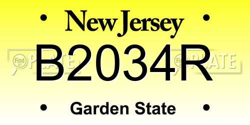 B2034R New Jersey License Plate