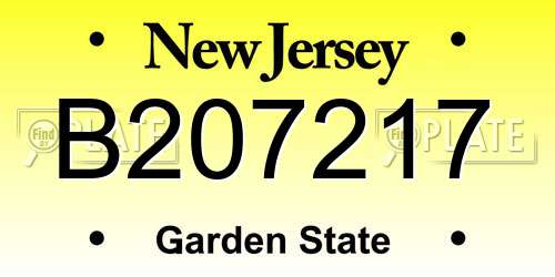B207217 New Jersey License Plate