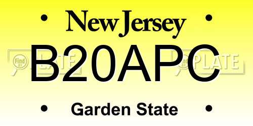 B20APC New Jersey License Plate