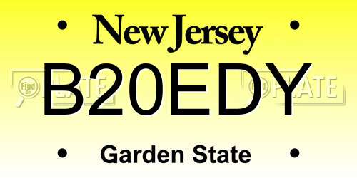 B20EDY New Jersey License Plate