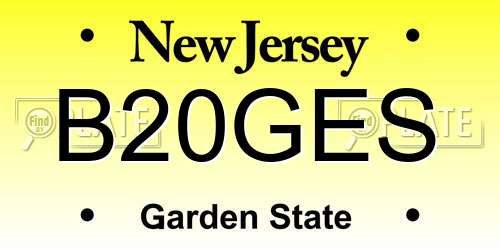 B20GES New Jersey License Plate