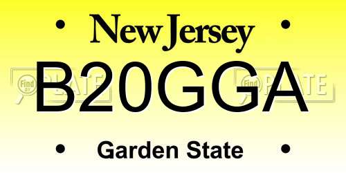 B20GGA New Jersey License Plate