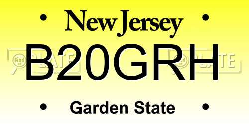B20GRH New Jersey License Plate
