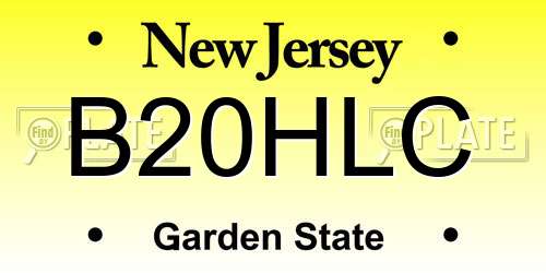 B20HLC New Jersey License Plate