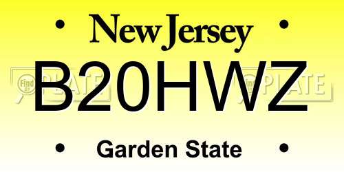 B20HWZ New Jersey License Plate